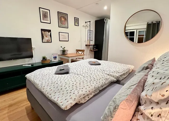 Modernes Doppelzimmer Mit Bad & Ac In Kehl Goldscheuer - 1A Guesthouse